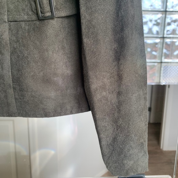 Studio 1 (12P) suede olive green coat - Picture 4 of 7